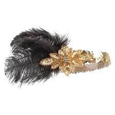 All you will need is some feathers(which you can get at any store that sells crafts)and some hair elastics or rubberbands!you can keep these in for as long. 1920s Hair Accessories Gold Sequins Jewelry For Costume Party Black Feather Headpiece For Women Orginal Handmade Buy 1920s Hair Accessories Gold Sequins Jewelry For Costume Party Black Feather Hair Bands For Wedding Hair