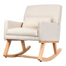 topbuy modern rocking chair upholstered cushioned armchair beige walmart com modern rocking chair rocking chair rocking chair nursery