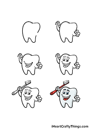 Cartoon Tooth Drawing - How To Draw A Cartoon Tooth Step By Step