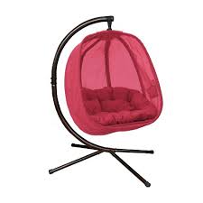 A free standing hammock chair is hung from a solitary point above the chair. Hanging Egg Chair With Stand Flowerhouse Target