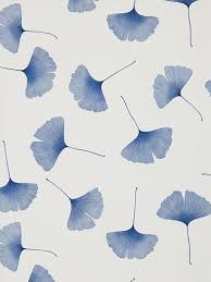 Marimekko Biloba Wallpaper Blue 13043 Floral Print Wallpaper Blue And White Wallpaper Prints