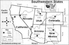 How many state capital cities can you name? Southwestern Us States Map Quiz Printout Enchantedlearning Com