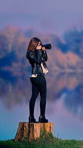 Girl Taking Picture Dslr Camera Wallpaper Iphone Wallpaper Iphone Wallpapers Girls With Cameras Camera Wallpaper Girl Photo Poses