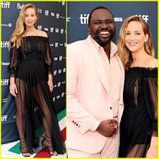 Jennifer Lawrence Stuns in Sheer Black Dress at 'Causeway' TIFF Premiere  with Brian Tyree Henry