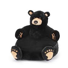 Big Black Bear Stuffed Animal Relax With The Bearfoots Huggles The Bear Plush Chair And Hopefully Let This Be The Only Black Bear You Hug Let Plush Chair Black Bear Decor Bearfoots Bears