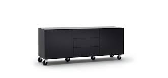 Matt schwarz folie für 3d folierungen. Sideboard Henri Lack Schwarz Matt Auf Rollen Hamel