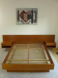 Danish modern teak queen size platform bed complete with attached floating nightstands by jesper. Queen Danish Modern Teak Platform Bed Attached Floating Nightstands By Jesper From Retrosquad Of Manassas Va Attic