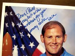 SONNY CARTER STS-33 NASA ASTRONAUT SIGNED AUTO VINTAGE COLOR LITHO JSA  BEAUTY