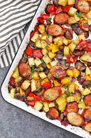 Sausage (i used aidell's chicken apple sausage), chopped (can use any sausage per recipe. Sheet Pan Sausage And Veggies With A How To Video One Lovely Life