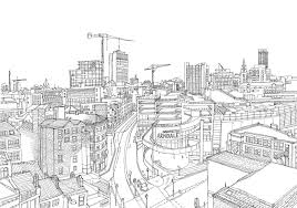 Manchester City Centre Art Print By Abigail Daker X Small Cityscape Drawing City Drawing Cityscape
