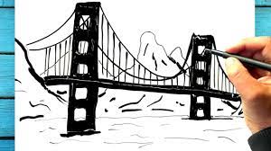 Comment dessiner un pont en perspective, TUTO Dessin pont de san francisco dessin  facile - YouTube