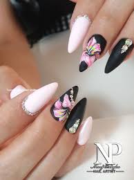 Simple Black Acrylic Nail Designs 20 Simple Black Nail Art Design Ideas Nailartideas Flower Nails Flower Nail Art Nail Art Hacks