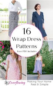 Free downloadable sewing patterns for women. 16 Best Wrap Dress Patterns Free Pdf Includes