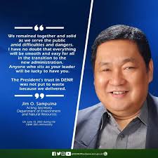 DENR Acting Secretary Jim O. Sampulna commends DENR employees' commitment  to public service during the celebration of DENR's 35th Founding  Anniversary. #DENRat35