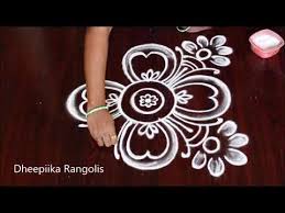 Easy Flower Kolams Without Dots Daily Rangoli Designs Flower Muggulu Dheepiikarangolis Rangoli Designs Flower Free Hand Rangoli Design Rangoli Designs