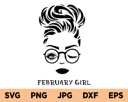 Download February Girl Svg Face Eye Messy Bun Svg By Art Planet On Zibbet