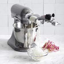 Fruit and vegetable skewer w11032781 holds the fruit or vegetable in place against the blade. Kitchenaid Mixer Attachment Spiralizer Plus Williams Sonoma