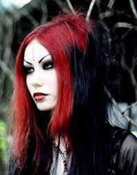 Gothic Hair Red And Black Gothic Hairstyles Goth Hair Goth Beauty