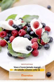 Salade De Mozzarella Aux Myrtilles Aux Framboises Et Au Basilic Recette Recette Recette Facile Salade Mozzarella