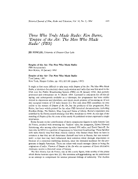 italic>Three Who Truly Made Radio: Ken Burns, 'Empire of the Air: The Men  Who Made Radio' (PBS)</italic>
