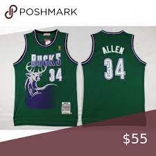 Milwaukee Bucks Ray Allen Jersey Brand New With Tag True To Size Fully Stitched Anthony Davis Golden Stat Ray Allen Jersey Milwaukee Bucks Ray Allen