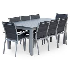 Garden furniture for your outdoor area. 8 Seater Extending Aluminium Textilene Garden Furniture Set 175 245cm
