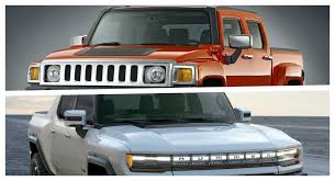 2022 hummer ev production version. Old Meets New As We Compare 2009 Hummer H3t To 2022 Gmc Hummer Ev Carscoops