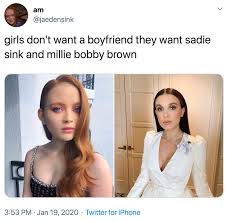Celebrity photos millie bobby brown sadie sink. Girls Don T Want A Boyfriend They Want Sadie Sink And Millie Bobby Brown Girls Don T Want A Boyfriend They Want Know Your Meme