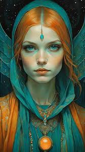 orange teal Michael Shapcott, art