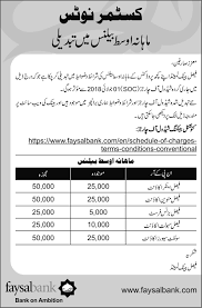 Notice of change on terms and conditions. Customer Notices Faysal Bank