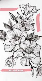 Black And White Outline Flower Tattoo Designs Flowers Tattoo Black And White Ink 46 Ideas Flower Drawing Design Flower Drawing Flower Sketches