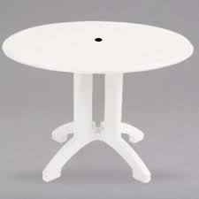 Check spelling or type a new query. Grosfillex Ut380004 Atlanta 42 White Round Molded Melamine Outdoor Table With Umbrella Hole