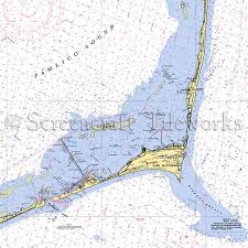 North Carolina Avon Hatteras Island Nautical Chart Decor
