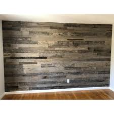 Vintage Timber 3 8 In X 4 Ft Random Width 3 In 5 In Grey Reclaimed Planks Decorative Wall Panel 10 59 Sq Ft Pack 2102 The Home Depot In 2020 Wood Walls Bedroom Wooden Accent Wall Decorative Wall Panels