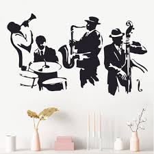 Adorablelife | saxophone art, art music, jazz art. Wall Decal Jazz Saxophone Instrument Tool Band Musical Player Sticker Art Vinyl Drums Bass Wall Decal Vinyl Mural Adesivo Wa 24 Wall Decals Vinyl Wall Decalsadesivo Murale Aliexpress