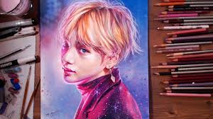 Bts Bangtan Boys V Kim Tae Hyung Speed Drawing Drawholic Bts Drawings Drawings Taehyung Fanart