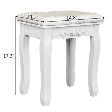 Check for fit, see how the elastic hugs the seat: Vanity Stool Wood Dressing Padded Chair Makeup Piano Seat Make Up Bench Bedroom Ebay