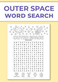 printable outer space word search puzzle chevron lemon