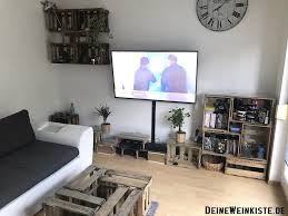 Wohnwand Aus Alten Original Weinkisten Mit Anti Holzwurm Warmebehandlung Obstkisten Mobel Wohnen Couchtisch Weinkisten