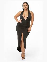 Forever21 Plus Plus Size Ruched Halter Maxi Dress Plus Size Black Dresses Plus Size Cocktail Dresses Fashion