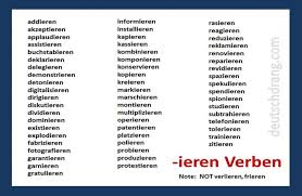Various Vocabulary Expansion Activities For German Verbs That End In Ieren Powerpoint Http Deutschdr German Grammar German Language Learning Learn German