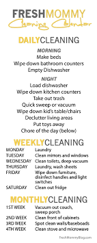 Cleaning Calendar Cleaning Calendar Cleaning Household Clean House