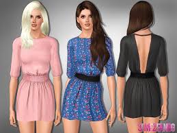465 Mini Dress With Belt Found In Tsr Category Sims 3 Female Clothing Mini Dress Dresses Clothes For Women