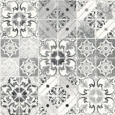 Black And White Moroccan Tile Wallpaper Valencia Tile Wallpaper Black Grey Debona 5010 Tile Wallpaper Feature Wallpaper Silver Tile Wallpaper