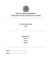 Is a brand new course for the pet exam. Maths Year 4 Exam Paper 1 Docx Sjk T Ladang Edinburgh Taman Bukit Maluri Kepong Kuala Lumpur Year End Examination 2017 Mathematics Paper 1 Year 4 1 Course Hero