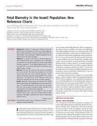 Pdf Fetal Biometry In The Israeli Population New Reference
