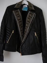 Versace For H M Men Leather Biker Studded Jacket Coat Size L Studded Jacket Jackets Coats Jackets