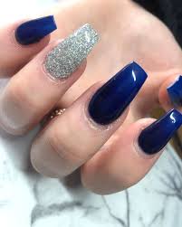 Short acrylic nail ideas , beautiful short acrylic nails you want to share. 120 Best Coffin Nails Ideas That Suit Everyone Navy Acrylic Nails Nail Designs Glitter Navy Nails