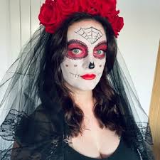 Buy Large Red Rose Flower Sugar Skull Headband Big Hair Crown Day of the  Dead Sh-194 Halloween Headpiece Floral Garland Online in India