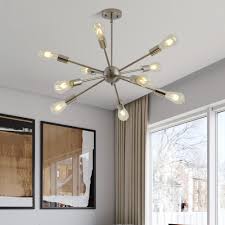 Sputnik Chandeliers Lighting Flush Mount Light Fixtures Rustic Bar Lamps Dining Room Modern Decor Brushed Nickel Gold Black Tube Chandeliers Aliexpress